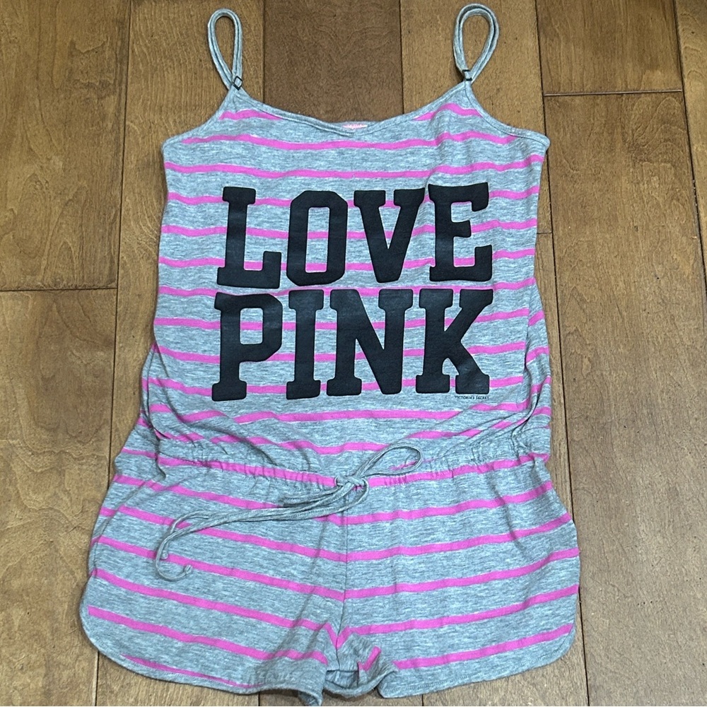 🆕🫶 I Only Sleep In PINK Vintage Y2K Romper XS Victoria Secret GUC - Picture 3 of 15